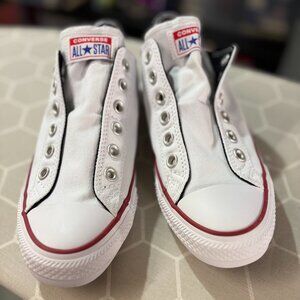 New Custom Made Converse Chuck Taylor All Star By You Slip-On, White, Size 8.5/9